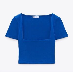 Zara square neck cropped tee